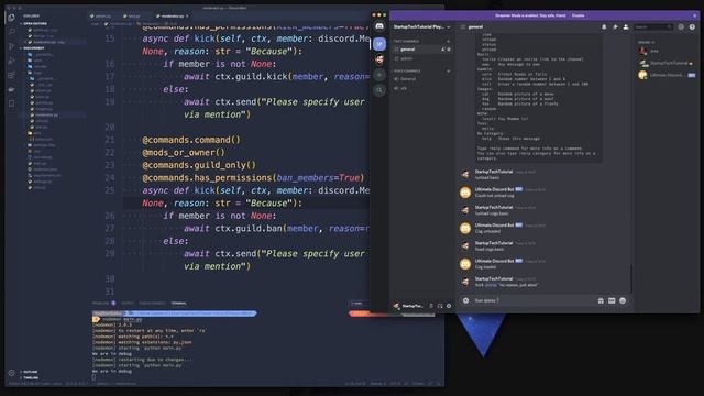 ULTIMATE DISCORD BOT - Episode 16 - Discordpy create kick, ban and unban commands
