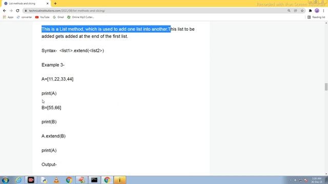 List methods in Python with detailed example.Python class-29