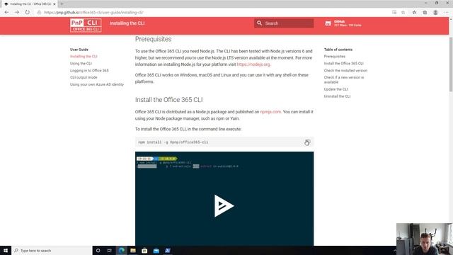 Installing CLI for Microsoft 365 смотреть онлайн