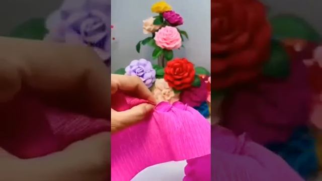 розочка из гофрированной бумаги