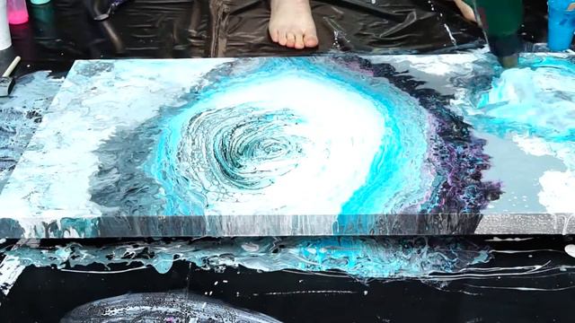 Турецкая голубая галактика Коконов 2. Fluid art. Acrylic pouring. смотреть онлайн