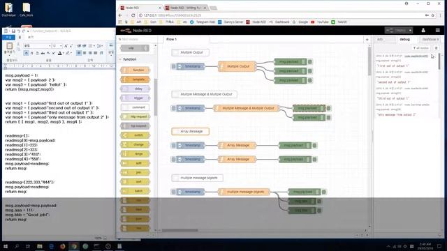 Node-Red : Function Node Output