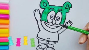 Рисуем мишку Гумми Бер / draw a gummi bear / coloring / Раскраска