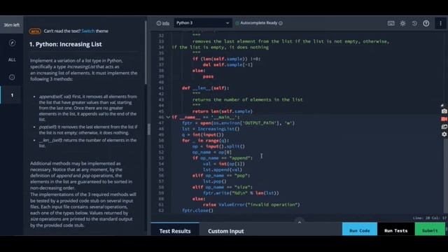 | Python-Miniproject | Increasing List | Frescoplay | HandsOn | Hackerank |