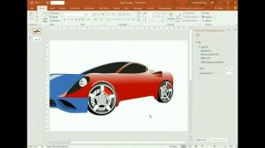 Red sport car in PowerPoint