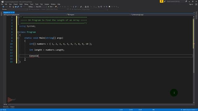 C# Program to Find the Length of an Array | Programming Exercise смотреть онлайн