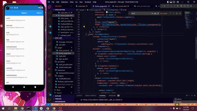 Flutter chat application using firebase with individual chat