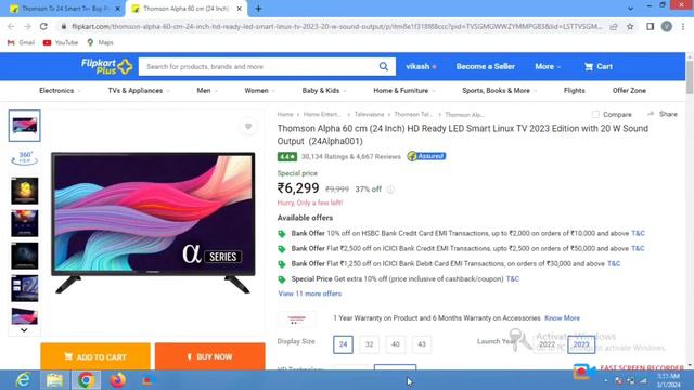 Thomsan Alpha 24 inch led tv under 6000 🔥🔥🔥 #thomsan #ledtv #flipkart #flipkart sales #bigsaving #y
