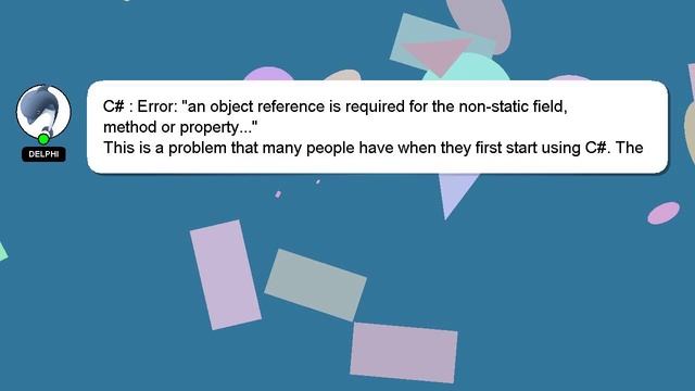 C# : Error: "an object reference is required for the non-static field, method or property..." смотреть онлайн