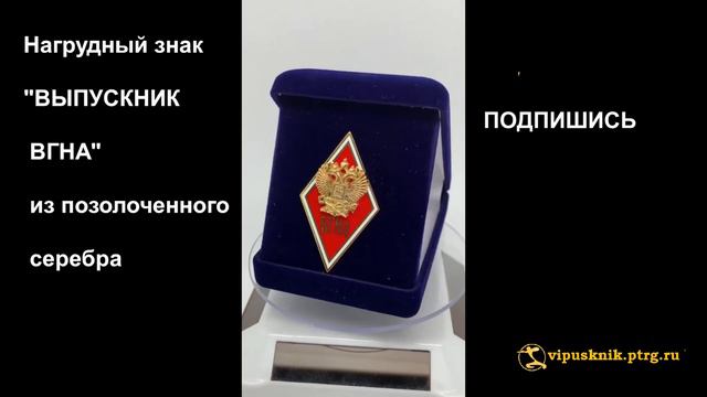 №1485 Именной нагрудный знак "ВЫПУСКНИК ВГНА" из позолоченного серебра смотреть онлайн