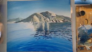 Процесс рисования картины морской пейзаж, таймлапс #живопись #картина