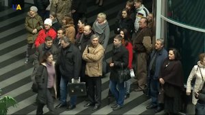 Пасхальный флешмоб на железнодорожном вокзале Киева