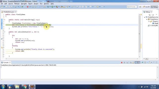 Java Exception handling (finally block override)