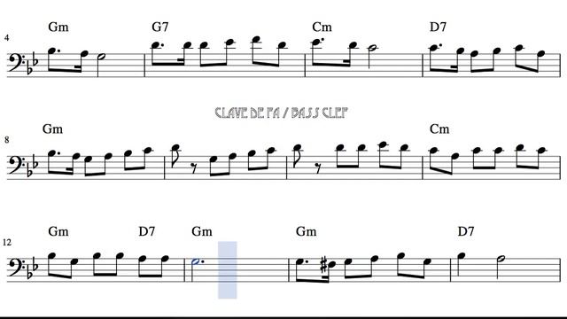 San Jose al Niño Jesus Easy Sheet Music for Cello Trombone Bassoon Tube and Euphonium in bass clef смотреть онлайн