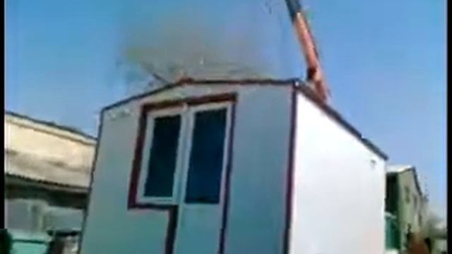 Мобильный домик "Уют" - погрузка на платформу для перевозки смотреть онлайн