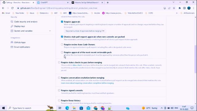 How to Set Branch Protection Rules in Github repo