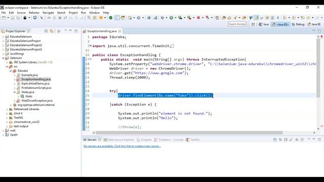 Handle Exceptions in Selenium Webdriver | Popular Selenium Exceptions | Selenium Training | Edureka