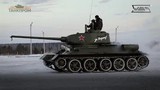 Танк Т-34 празднует юбилей. Танк 1945 года продемонстрировал свои ходовые возможности. 19.12.2019