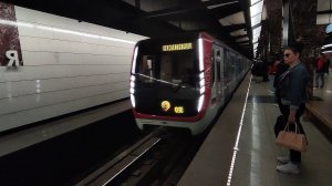 Станция "Хорошёвская" БКЛ. Поезд 81-765/766/767 Москва (Базовая). Парад поездов 14.05.23.