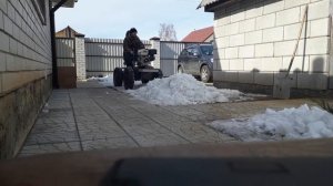 Мини-трактор из Луаза , первый выезд. Ура! Он едет.