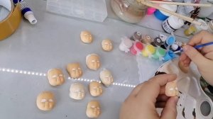 DIY Роспись лица для ватной игрушки/Face painting for a cotton toy