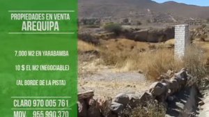 Venta de terreno 7,000 M2 - Yarabamba Arequipa