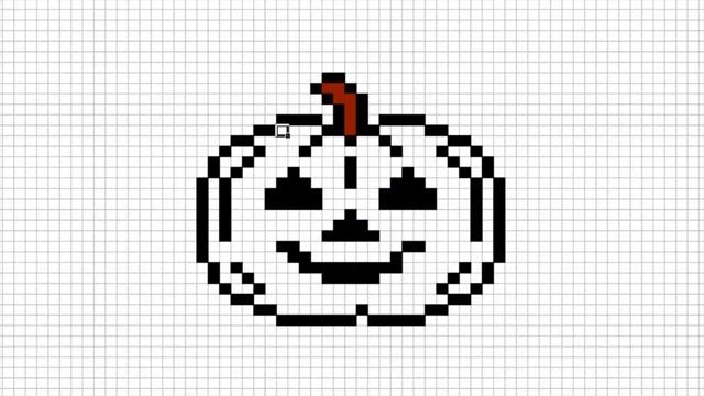 Рисунки по клеточкам Тыква смотреть онлайн