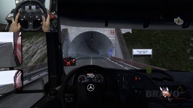ETS 2 | Navigating narrow streets with double trailer - Mercedes AXOR Edition ? смотреть онлайн