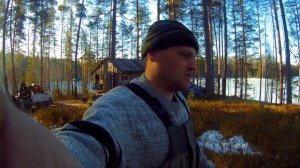 Зимняя рыбалка.Крупные щуки.Жизнь в лесной избе.Еда на костре.Апрель 2020 год.