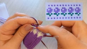Вяжем жаккардовые следочки? на 5 спицах?