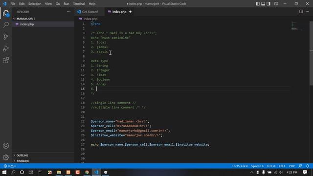 PHP Bangla Basic Tutorial Part #04  পিএইচপি তে কত ভাবে Variable লিখা যায় | PHP Variable Scope