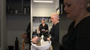 Тонирование блонда пенными банями