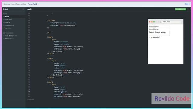 Forms Part 2 React | React JS  Course for Beginners | React JS Tutorial | #revildo_code