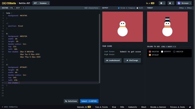CSS Battle - Snowman | Target #97 | CSS Challenge смотреть онлайн