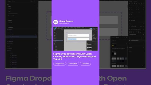 Figma Dropdown Menu with Open Overlay Interaction | Figma Prototype Tutorial смотреть онлайн