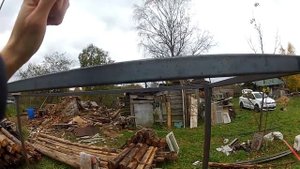 Навес от кирпичных столбов, бюджетно 8000р