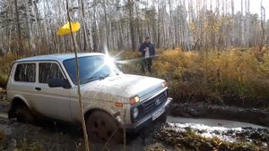 Стоковая Нива 3д и Дастер по грязи , поездка на лебединное озеро