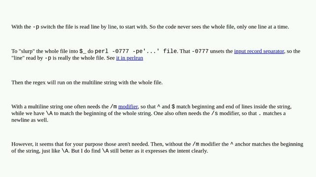 `perl -pe` match only start of file? смотреть онлайн