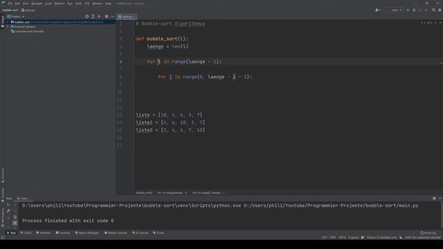 Bubble Sort Algorithmus mit Python смотреть онлайн