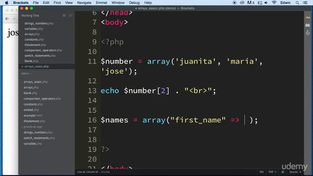 4  Associative Arrays - DATA TYPES - PHP FOR BEGINNERS - BECOME A PHP MASTER - CMS PROJECT COURSE