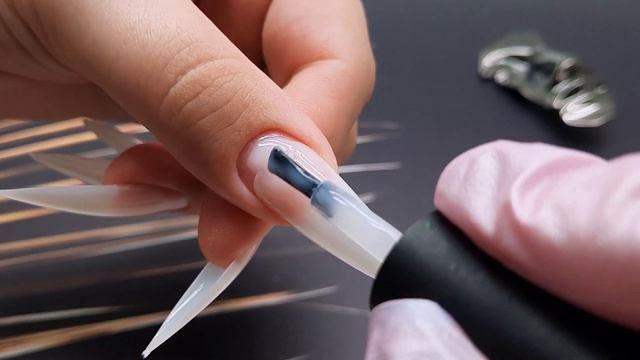 Наращивание на гелевые типсы за час + реверсивный стемпинг Patrisa Nail