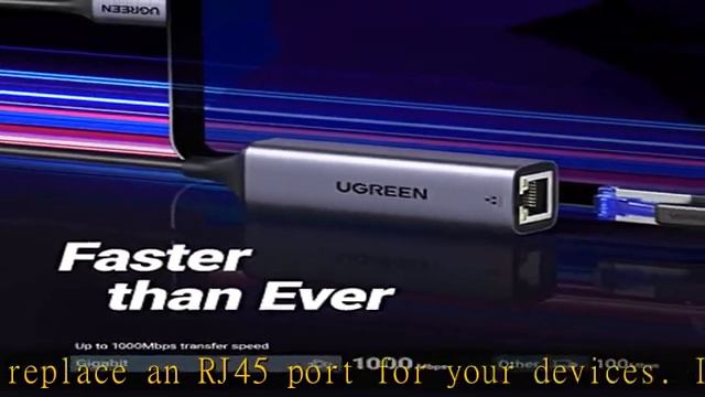 UGREEN USB C to Ethernet Adapter, Gigabit RJ45 to USB 3.0 Type-C (Thunderbolt 3) Ethernet LAN Netwo смотреть онлайн