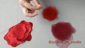 Цветы из ткани для детского платья (выкройка)
