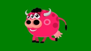 ФУТАЖ  -    ТРЕХГЛАЗЫЙ  БЫК   -   ХРОМАКЕЙ НА ЗЕЛЕНОМ ФОНЕ