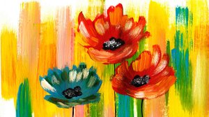 Как нарисовать интерьерную картину. Рисуем цветы. Рисуем яркую картину. Правополушарное рисование.