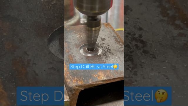 Can a step drill bit drill through steel ????#satisfying #drill #steam #drillpress subscribe