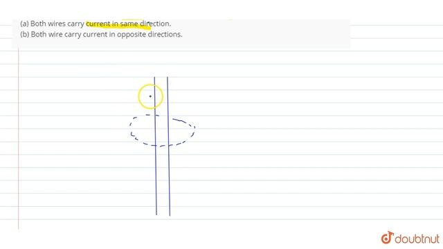 Sketch the magnetic field lines in xy plane for a pair of long parallel wires laid along z смотреть онлайн
