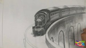 How to Sketch Train on Bridge with Pencil || Easy to draw || STAR ARTS