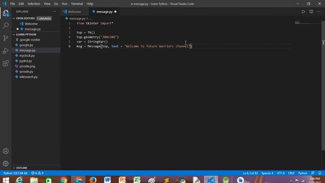 create a simple message box using python | only few lines of code | python tkinter