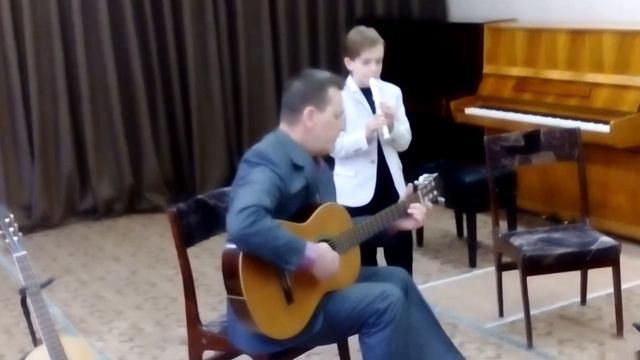 "Одинокий пастух", дуэт :гитара +блокфлейта